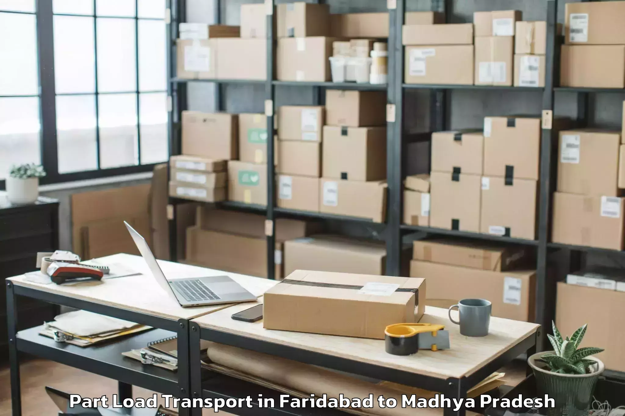 Easy Faridabad to Khilchipur Part Load Transport Booking